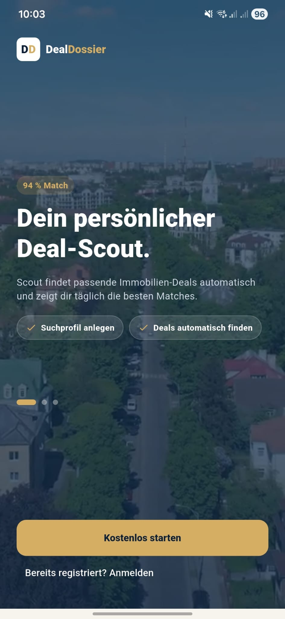 DealDossier App Screenshot mit persönlichem Deal-Scout